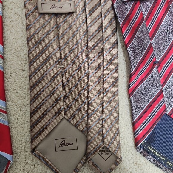 Brioni Ike Behar Zegna Lot of 3 Men's Luxury Designer necktie Tie silk italy - Picture 7 of 8